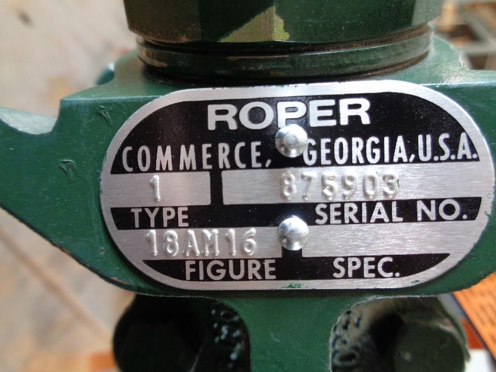 Roper Gear Pump, Type 1, Fig 18AM16 with WEG 3 HP Motor 00318XT3E182TC